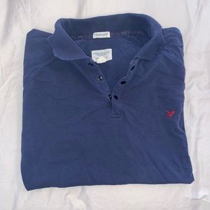 American Eagle - Vintage Slim Fit Navy Polo Shirt (M)